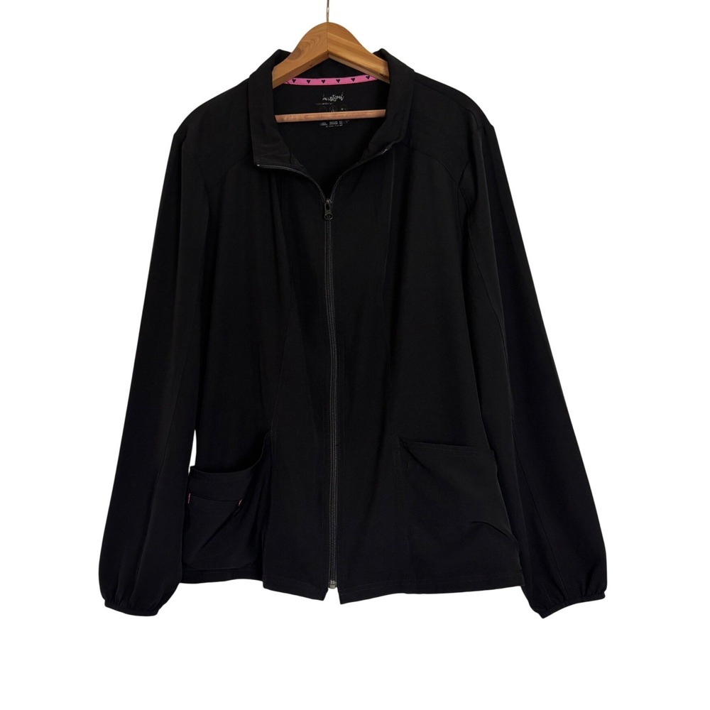 HeartSoul Break On Through Black Zip Front Scrub Jacket 2XL  Womens Warm Up